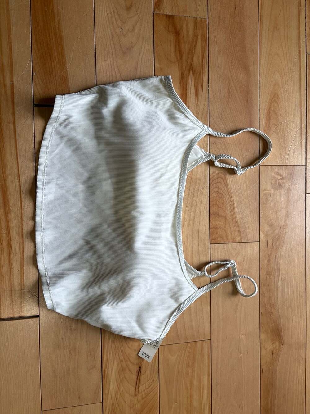 Aerie Ribbed Cropped Cami Tank Top White Size XL
